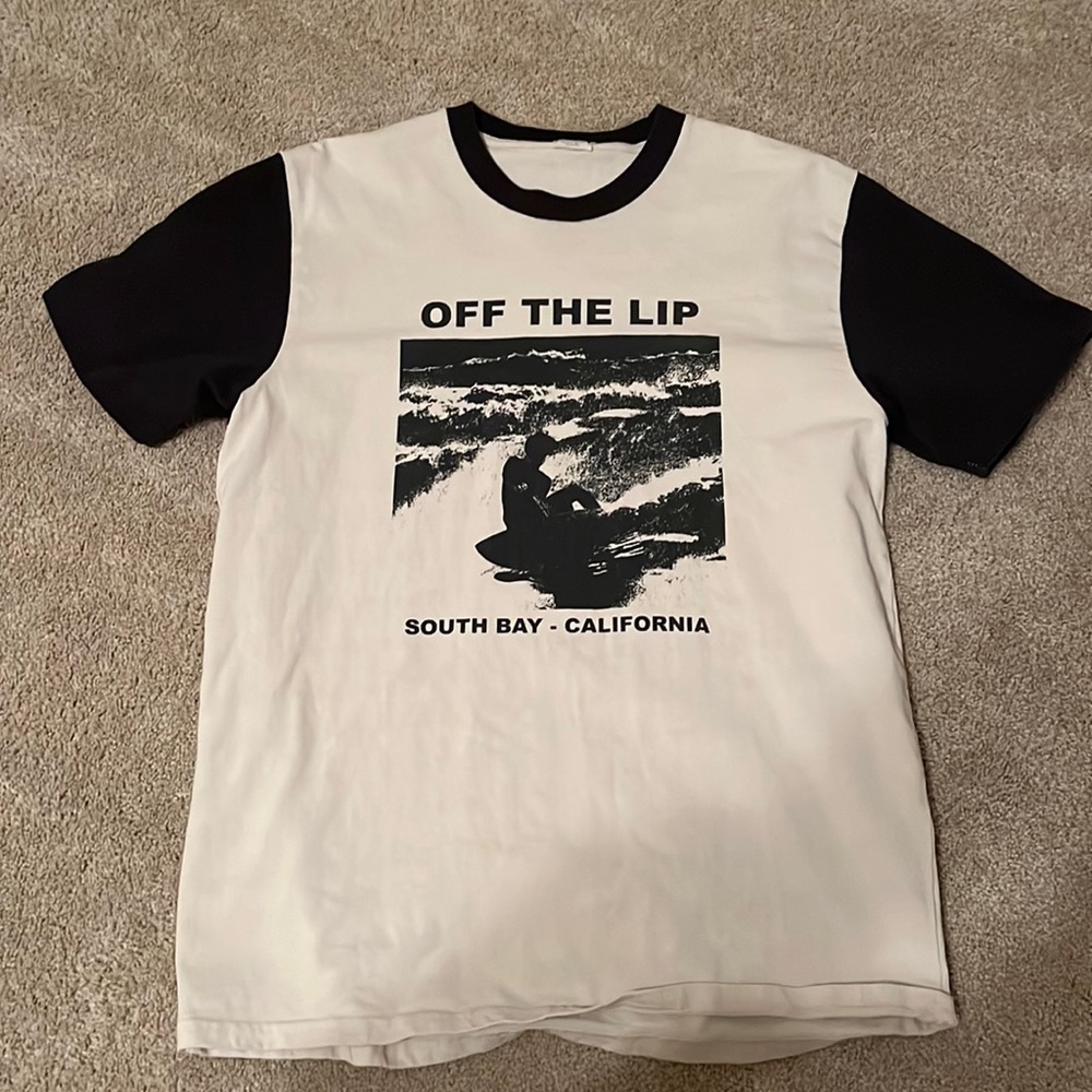 black and white brandy melville oversized short sleeve shirt in great condition!